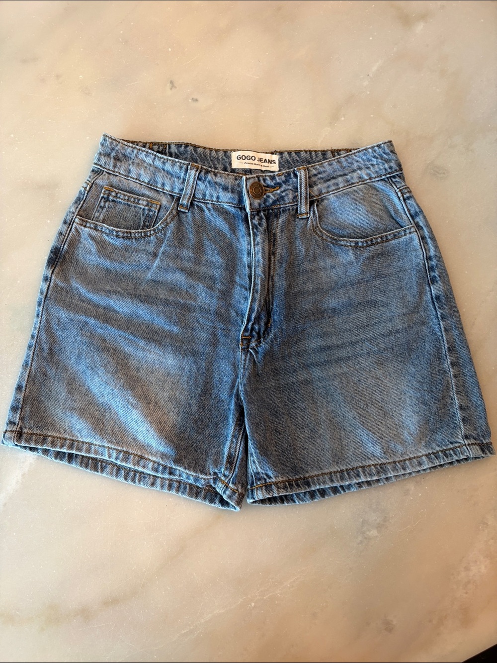 GOGO Blue High-Rise Denim Shorts